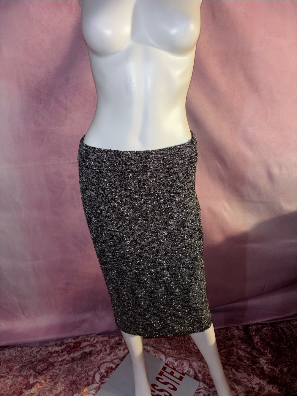 Ann Taylor Charcoal Sparkle Pencil Skirt